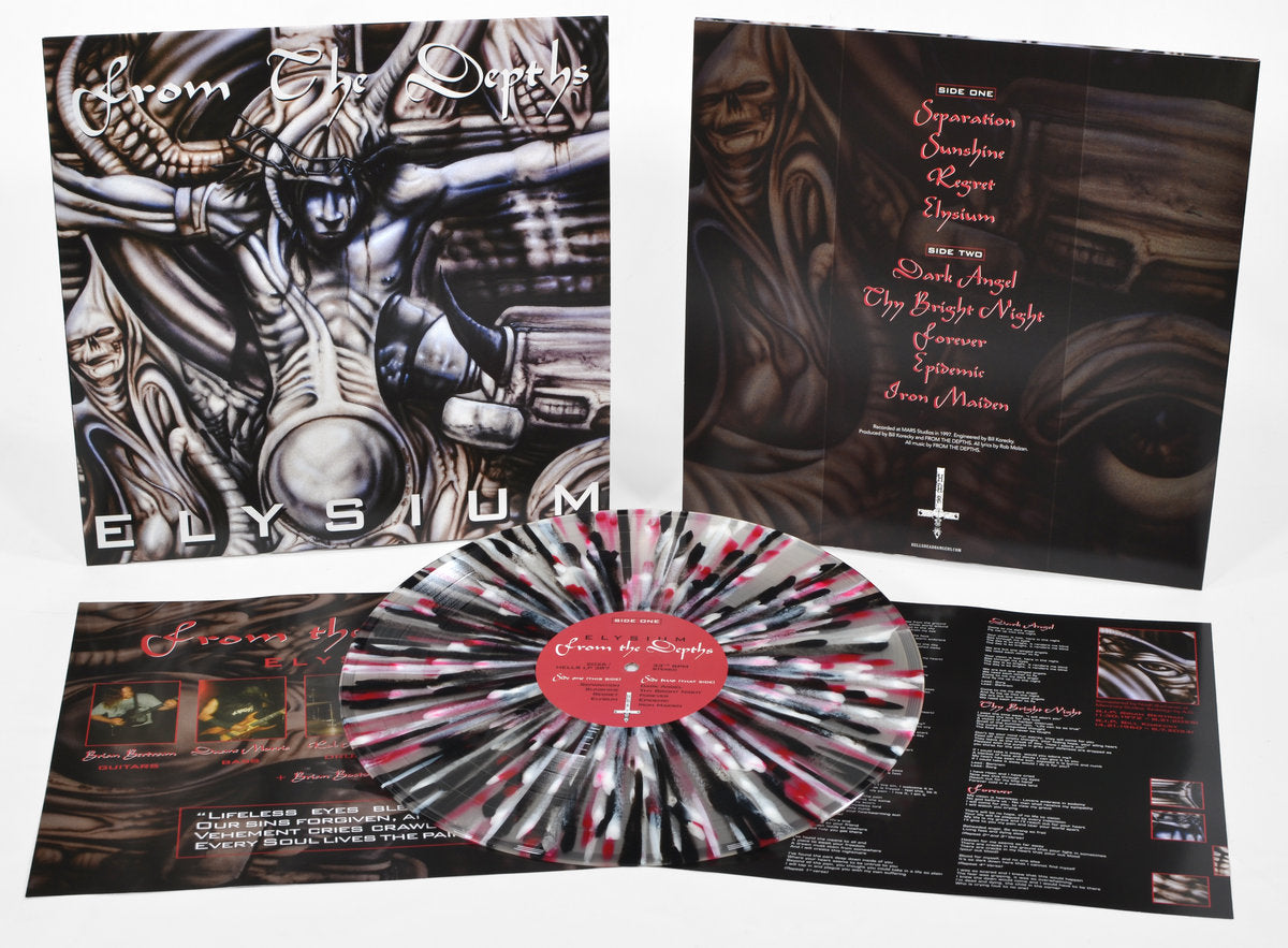 FROM THE DEPTHS - Elysium (12" LP) - Milky Clear w/ Black, White & Red Splatter