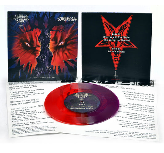 FUNERAL STORM / SYNTELEIA - The Ancient Calling (7" EP on Half Transparent Purple/Half Transparent Blood Red Vinyl)